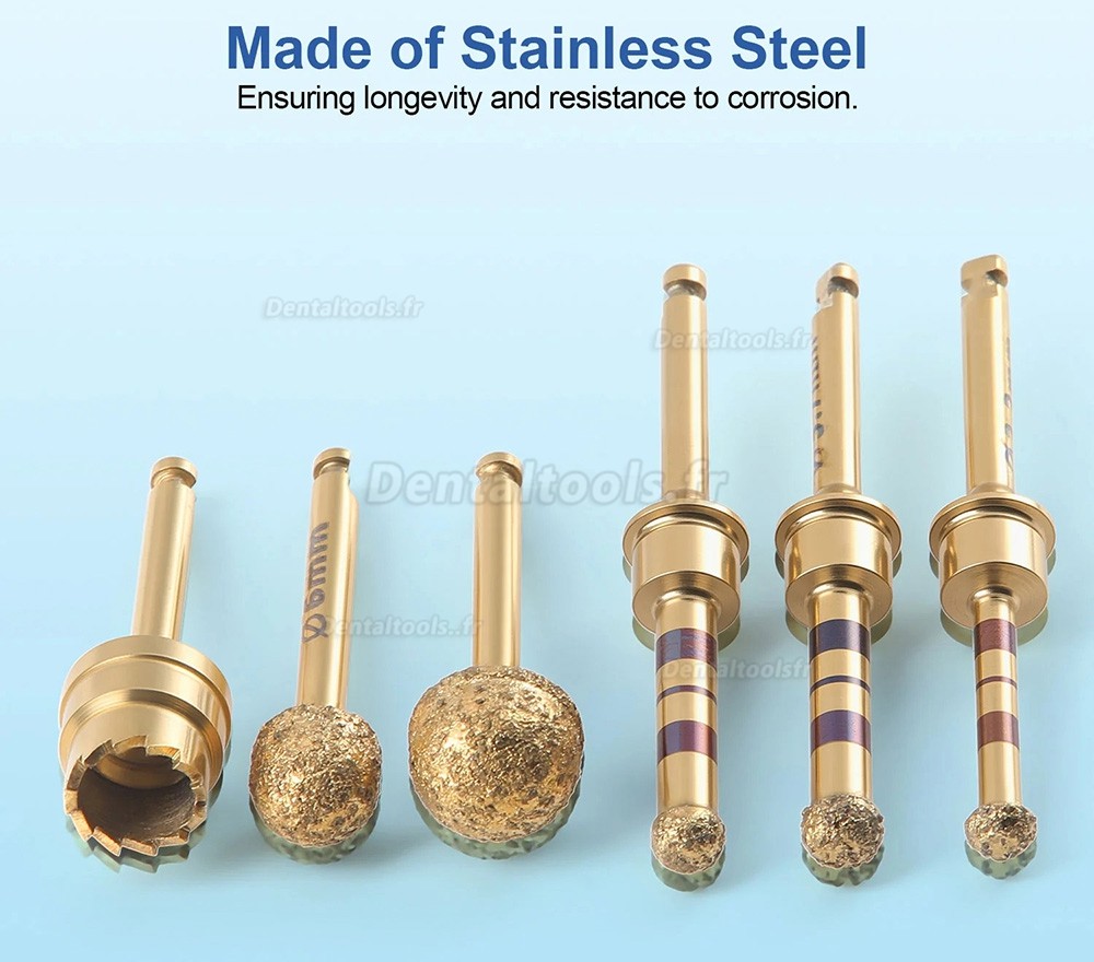 Kit de 6 Tr&eacute;fans Diamant&eacute;s pour &Eacute;l&eacute;vation Sinusienne Maxillaire Externe